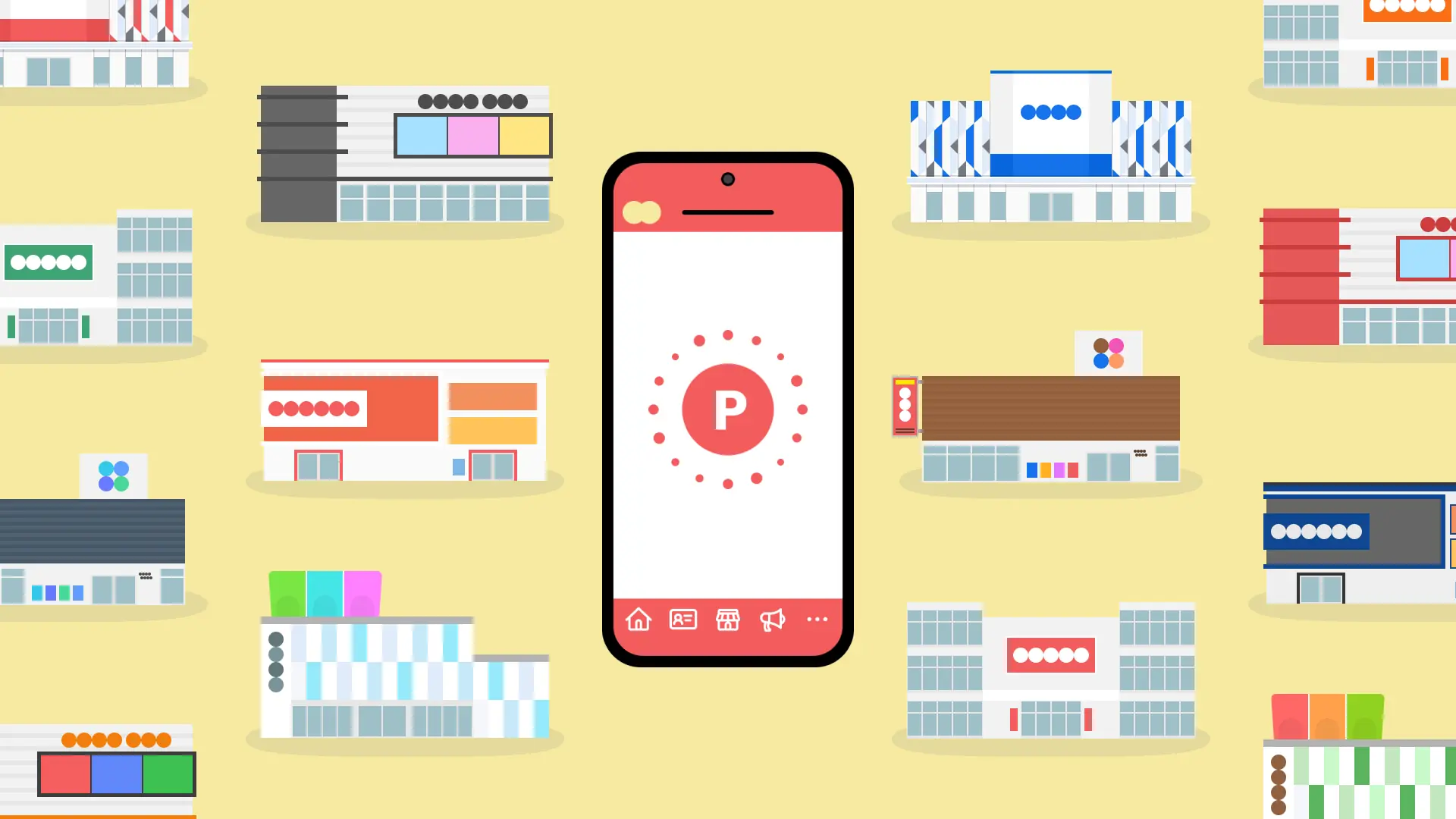 イラスト：様々な店舗で使えるポイントアプリ